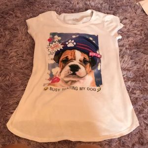 Justice girls bulldog t-shirt size 10